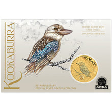 2025 $1 Sydney Money Expo Kooka Gold-Plated 1oz Silver Coin in Card