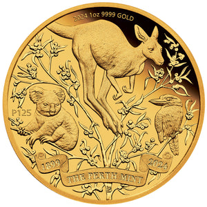2024 $100 Perth Mint 125th Ann. 1oz Gold Proof Coin