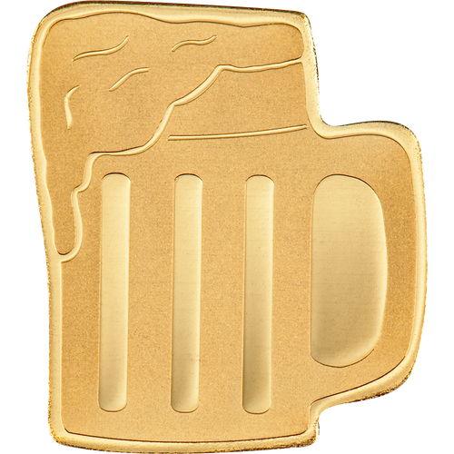Palau $1 Beer Mug 0.5g Gold Coin