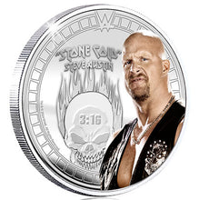 WWE Legends "Stone Cold" Steve Austin 9g Silver Plated Medallion in Card