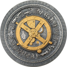 2023 Cook Isl. $20 Antikythera Mechanism Selectively Gilded 3oz Silver Coin