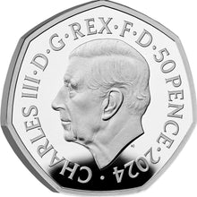 2024 UK 50p Dinosaurs - Diplodocus Colour Silver Proof