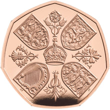 2022 UK 50p Queen Elizabeth II Memorial - Arms Gold Proof