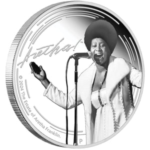 2024 Tuvalu $1 Aretha Franklin 1oz Silver Proof Coin