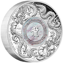 2024 $2 Double Dragon Mother of Pearl 2oz Silver Proof Coin