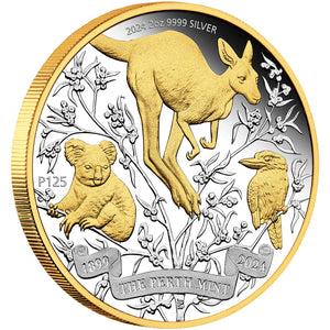 2024 $2 Perth Mint 125th Ann. Gilded 2oz Silver Proof Coin