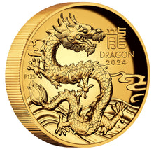 2024 $100 Year of the Dragon High Relief 1oz Gold Coin