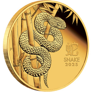 2025 $15 Year of the Snake 1/10oz Gold Proof Coin