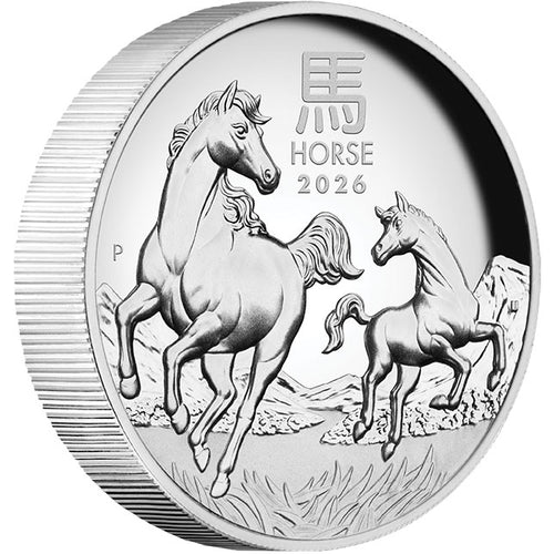 2026 $1 Year of the Horse High Relief 1oz Silver Coin