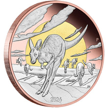 2026 $8 Wonders of Australia - Outback Kangaroo Gilded 5oz Silver Proof Coin