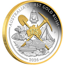 2026 $1 Australia's First Gold Rush Gilded 1oz Silver Proof Coin