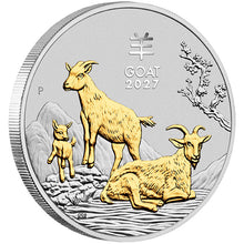 2027 $1 Year of the Goat  (Coloured, Proof & Gilded) 1oz Silver Trio Set