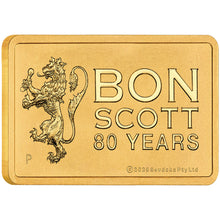 2026 Bon Scott 80th Birthday 1g Gold Minted Bar