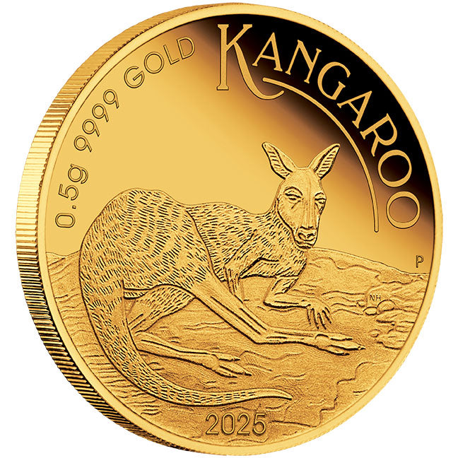 2025 $2 Mini Roo 0.5g Gold Proof Coin in Card