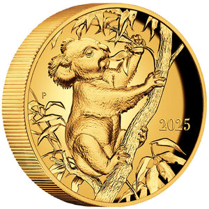 2025 $100 Koala by Beth Zaiken Ultra High Relief 1oz Gold Coin