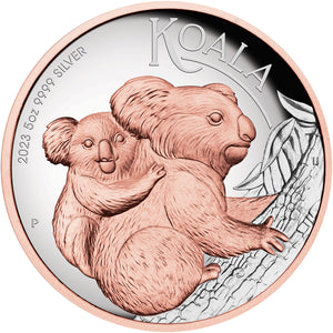 2023 $8 Koala High Relief Gilded 5oz Silver Coin
