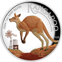 2024 $1 Kangaroo Coloured High Relief 1oz Silver Proof Coin