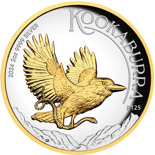 2024 $2 Kookaburra Gilded High Relief 2oz Silver Proof Coin