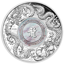 2024 $2 Double Dragon Mother of Pearl 2oz Silver Proof Coin