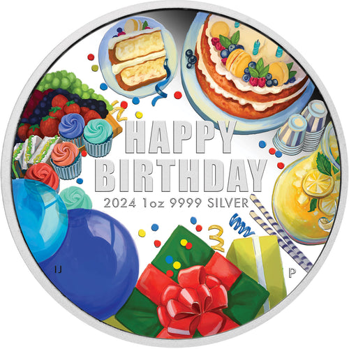 2024 $1 Happy Birthday 1oz Silver Proof Coin
