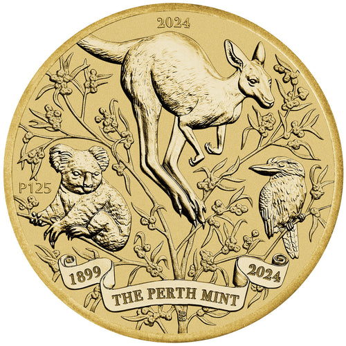 2024 $1 Perth Mint 125th Ann. BU Coin in Card