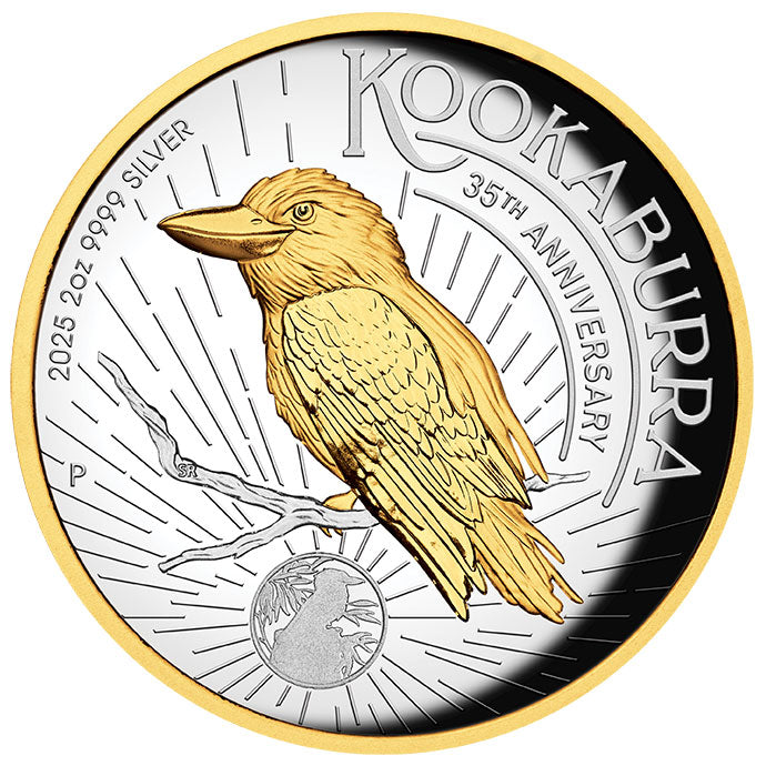 2025 $2 Kookaburra Gilded High Relief 2oz Silver Proof Coin