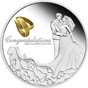 2025 $1 Wedding 1oz Silver Proof Coin