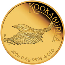 2026 $2 Mini Kookaburra 0.5g Gold Proof Coin in Card