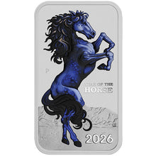 2026 $1 Year of the Horse Rectangular Coloured 1oz Silver Coin in Card