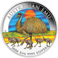 2026 $1 Emu Coloured 1oz Silver Coin
