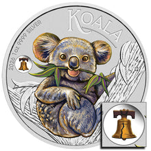 2026 $1 Pittsburgh World's Fair of Money Koala Coloured 1oz Silver Coin w/Liberty Bell Privy Mark