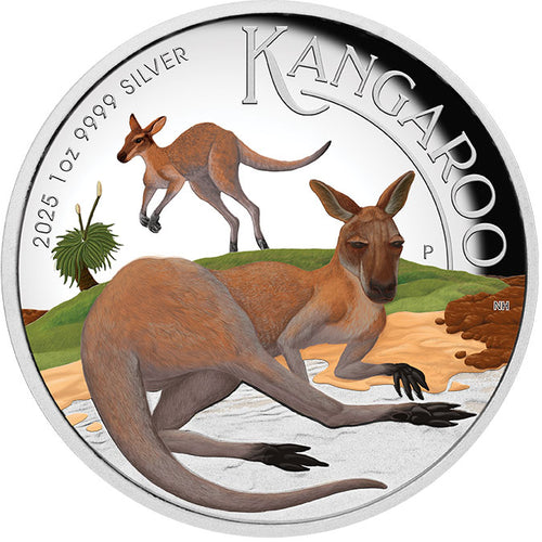 2025 $1 Kangaroo Coloured High Relief 1oz Silver Proof Coin