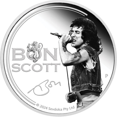 2024 Tuvalu $1 AC-DC Bon Scott 1oz Silver Proof Coin