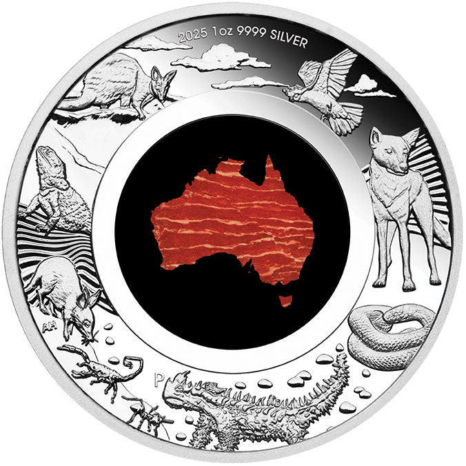 2025 $1 Great Southern Land Snakeskin Jasper 1oz Silver Proof Coin