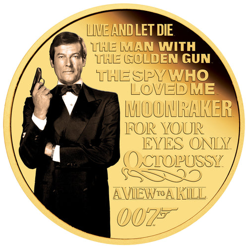 2021-2024 Tuvalu James Bond Roger Moore Silver 8-coin Collection