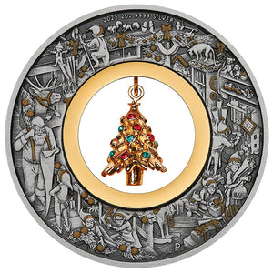 2025 $2 Santa's Workshop 2oz Silver Antiqued Coin