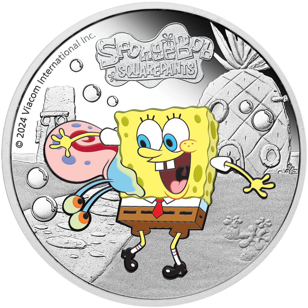 2024 Tuvalu $1 SpongeBob SquarePants – SpongeBob & Gary 1oz Silver Proof Coin