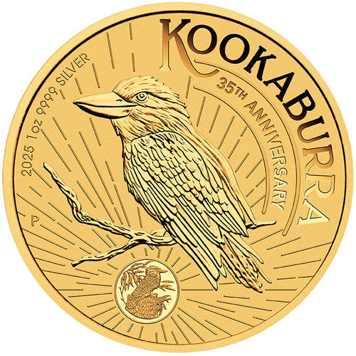 2025 $1 Sydney Money Expo Kooka Gold-Plated 1oz Silver Coin in Card