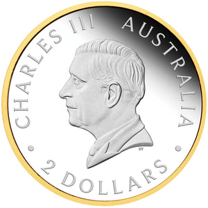 2024 $2 Perth Mint 125th Ann. Gilded 2oz Silver Proof Coin