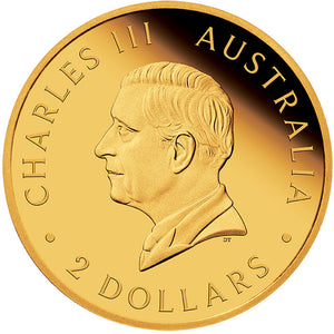 2025 $2 Mini Roo 0.5g Gold Proof Coin in Card