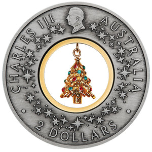2025 $2 Santa's Workshop 2oz Silver Antiqued Coin