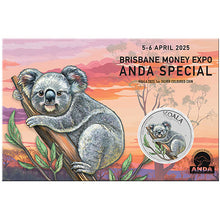 2025 $1 Brisbane Money Expo Koala Coloured 1oz Silver Coin in Card