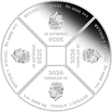 2026 Tuvalu $1 Year of the Horse Quadrant 1oz Silver Four-Coin Set