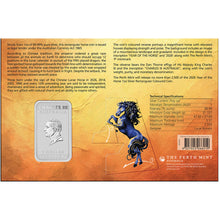 2026 $1 Year of the Horse Rectangular Coloured 1oz Silver Coin in Card