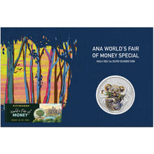 2026 $1 Pittsburgh World's Fair of Money Koala Coloured 1oz Silver Coin w/Liberty Bell Privy Mark