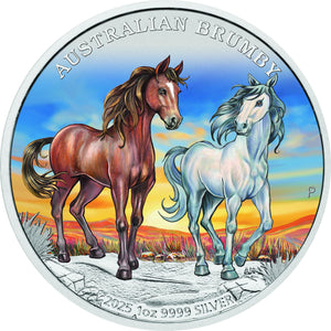 2025 $ Brumby Coloured 1oz Silver Coin