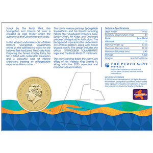 2025 Tuvalu $1 SpongeBob & Friends Collector Coin in Card