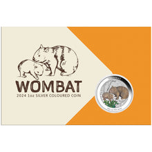 2024 $1 Wombat 1oz Silver Coloured Coin in Card