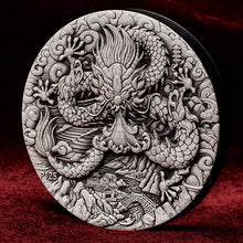 2024 $2 Year of the Dragon Antiqued 2oz Silver Coin