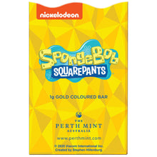 2025 SpongeBob SquarePants COLOURED 1g Gold Minted Bar in Certi Card